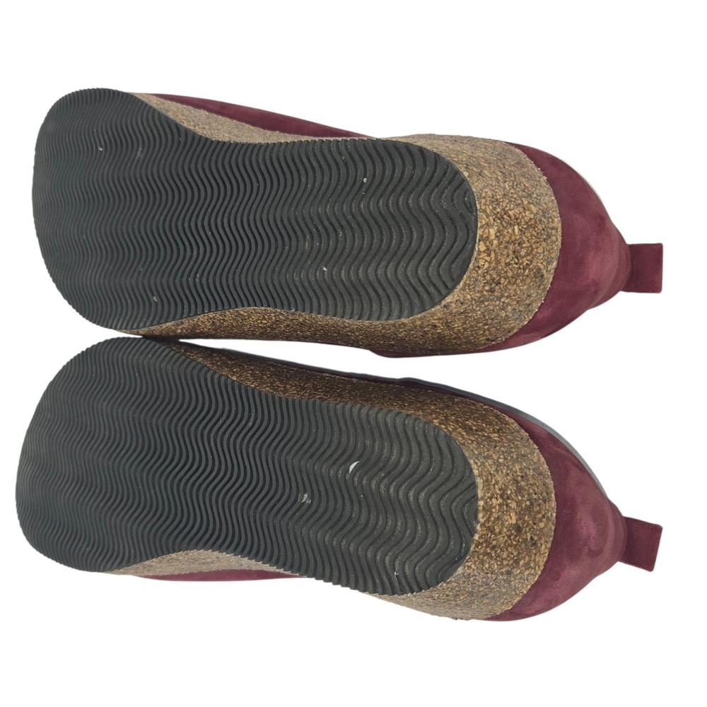Stegmann Liesl Wedge Pump Womens 8.5 Burgundy Suede Cork Comfort Walking Shoes - Picture 7 of 10